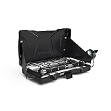 Coleman Triton 2-Burner Propane Stove, Portable Camping Cooktop with 2 Adjustable Burners & Wind Guards, 22,000 BTUs of Power for Camping, Tailgating, Grilling, BBQ, & More