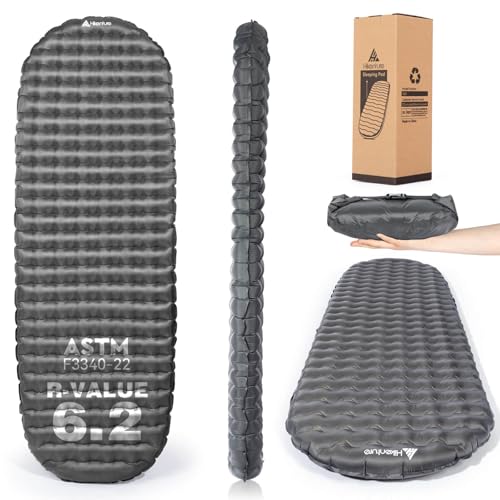 Hikenture Sleeping Pad R-Value 6.2 Insulated Camping Mattress for Cold Weather with Pump Sack(1201-A1)