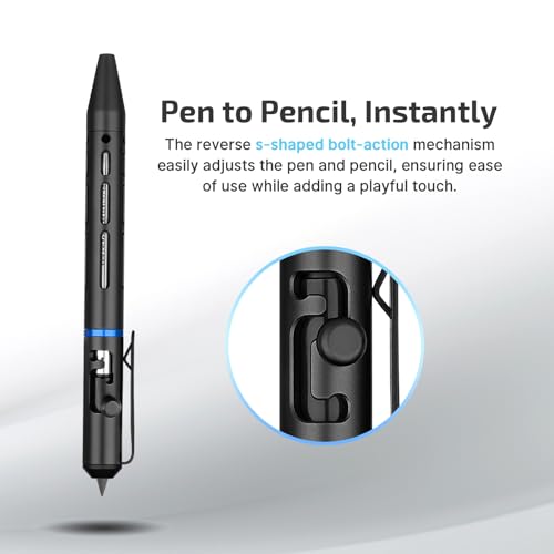 OLIGHT O'Pen Mini 2 Ballpoint Pen and Pencil in One, Replaceable EDC Refill and Pencil Tip, Smooth Writing, for Office, Working, Writing (Black)