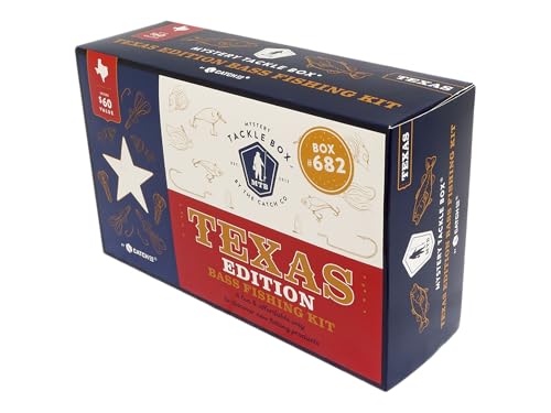Mystery Tackle Box Texas Bass Elite Fishing Kit – 7-9 Freshwater Baits for Largemouth, Smallmouth & More – Includes Exclusive Texas Decal