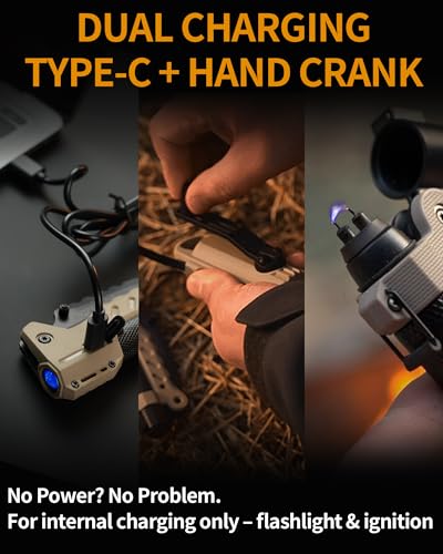 sayram Pocket Knife Flashlight Kydex Combo, Rechargeable Flashlight with Knife, EDC Flashlight Survival Knife Multitool with Pulse Ignition for Outdoor Survival (Black)