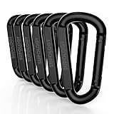 Heavy Duty Carabiner Clip, Steel Carabiners 1100lbs 3" D Shaped Spring Hook Small Clips for Hammocks, Hiking, Keychains, Outdoors and Gym, Dog Leash and Key Ring (6PCS 3'' Clips)