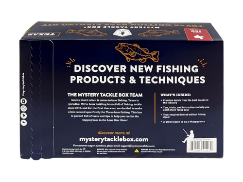 Mystery Tackle Box Texas Bass Elite Fishing Kit – 7-9 Freshwater Baits for Largemouth, Smallmouth & More – Includes Exclusive Texas Decal