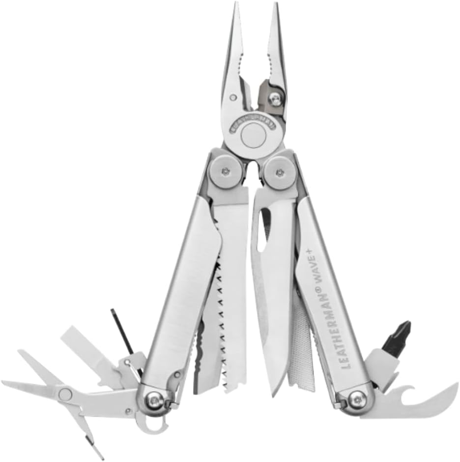 LEATHERMAN, Wave+, 18-in-1 Full-Size, Versatile Multi-tool for DIY, Home, Garden, Outdoors or Everyday Carry (EDC), Stainless Steel