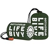 Go Time Gear Emergency Bivvy Bag - 2 Pack, Green - Survival Sleeping Bag for Adults - Lightweight Waterproof Bivy Sack & Emergency Blanket - Compact Camping & Backpacking Gear