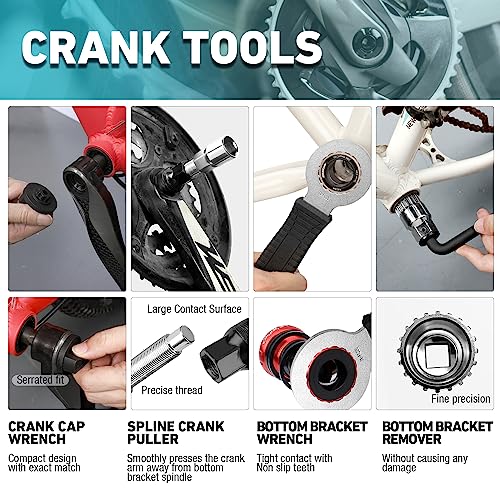 DURATECH 41 Pieces Bike Repair Tools, Complete Bike Tools Kit with Storage Box, Mountain Bike Maintenance Tools, for Mountain, Road, and Park Bicycle with Chain Riveter, Tire Levers, Crank Puller