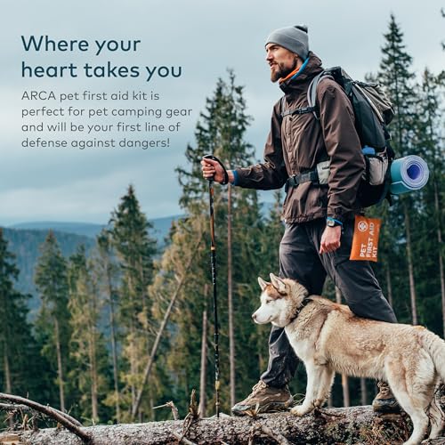 ARCA PET Dog First Aid Kit - Pet Emergency Kit - Water Resistant High Visibility Reflective First Aid Pouch Dog Camping Essentials for Hiking, Backpacking, Sports, Hunting