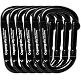 6PCS Carabiner Clip - Heavy Duty Iron Carabiners 800lbs Carabeaner D Ring Shape,Key Chain Clip Hook,Keychain Clip,Multipurpose for Camping, Hiking,Backpacking or Other Outdoor Activities, Black.