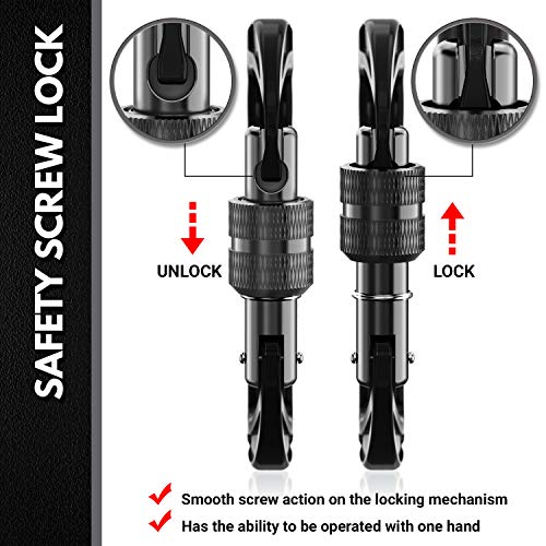 RHINO Produxs 12kN (2697 lbs) Heavy Duty, Locking, Auto Locking, Wiregate Carabiner Clips, for Securing Pets, Outdoor, Camping, Hiking, Hammock, Dog Leash Harness, Keychains