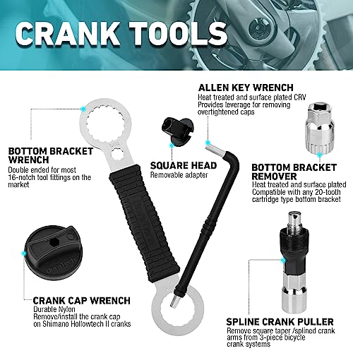 DURATECH 41 Pieces Bike Repair Tools, Complete Bike Tools Kit with Storage Box, Mountain Bike Maintenance Tools, for Mountain, Road, and Park Bicycle with Chain Riveter, Tire Levers, Crank Puller