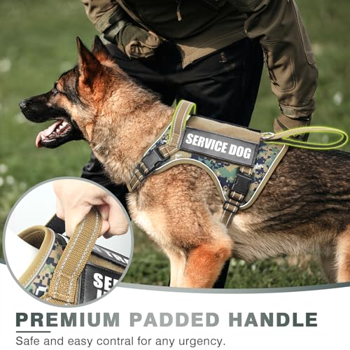 WINSEE Tactical Dog Harness, No Pull Dog Harness for Medium Large Dogs with Handle & Molle, Military Service Dog Vest Harness in Training Pet Harness for Small Dogs