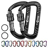 RHINO Produxs 12kN (2697 lbs) Heavy Duty, Locking, Auto Locking, Wiregate Carabiner Clips, for Securing Pets, Outdoor, Camping, Hiking, Hammock, Dog Leash Harness, Keychains