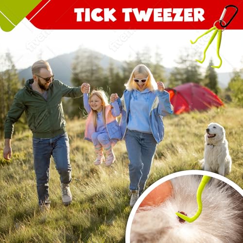 Mega Tick Kit Removal 50pcs Remover Tools for Humans and Dogs - Hiking Gear Tick Puller and Tweezers - First aid kit (1 Set)