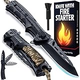 Pocket Knife for Men - Spring Assisted Knife with Fire Starter Whistle Paracord Handle - Tactical Folding Blade - Best for Survival Hiking Hunting Camping - Birthday Gifts Idea for Dad Husband 6772