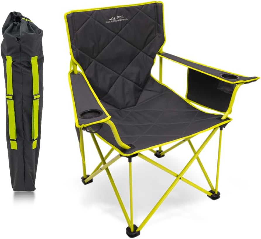 ALPS Mountaineering King Kong Camping Chairs for Adults with Mesh Cup Holders and Pockets, Built Durable and Reliable with Compact Foldable Steel Frame