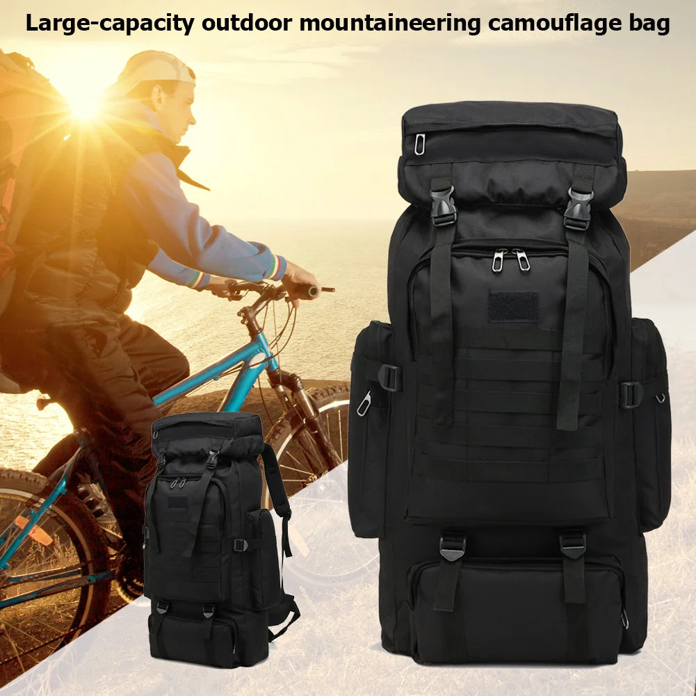80L/600D Hiking Camping Backpack Mountaineering Bag Climb Bag Tactical Backpacks arge Backpack Waterproof Climbing Rucksack