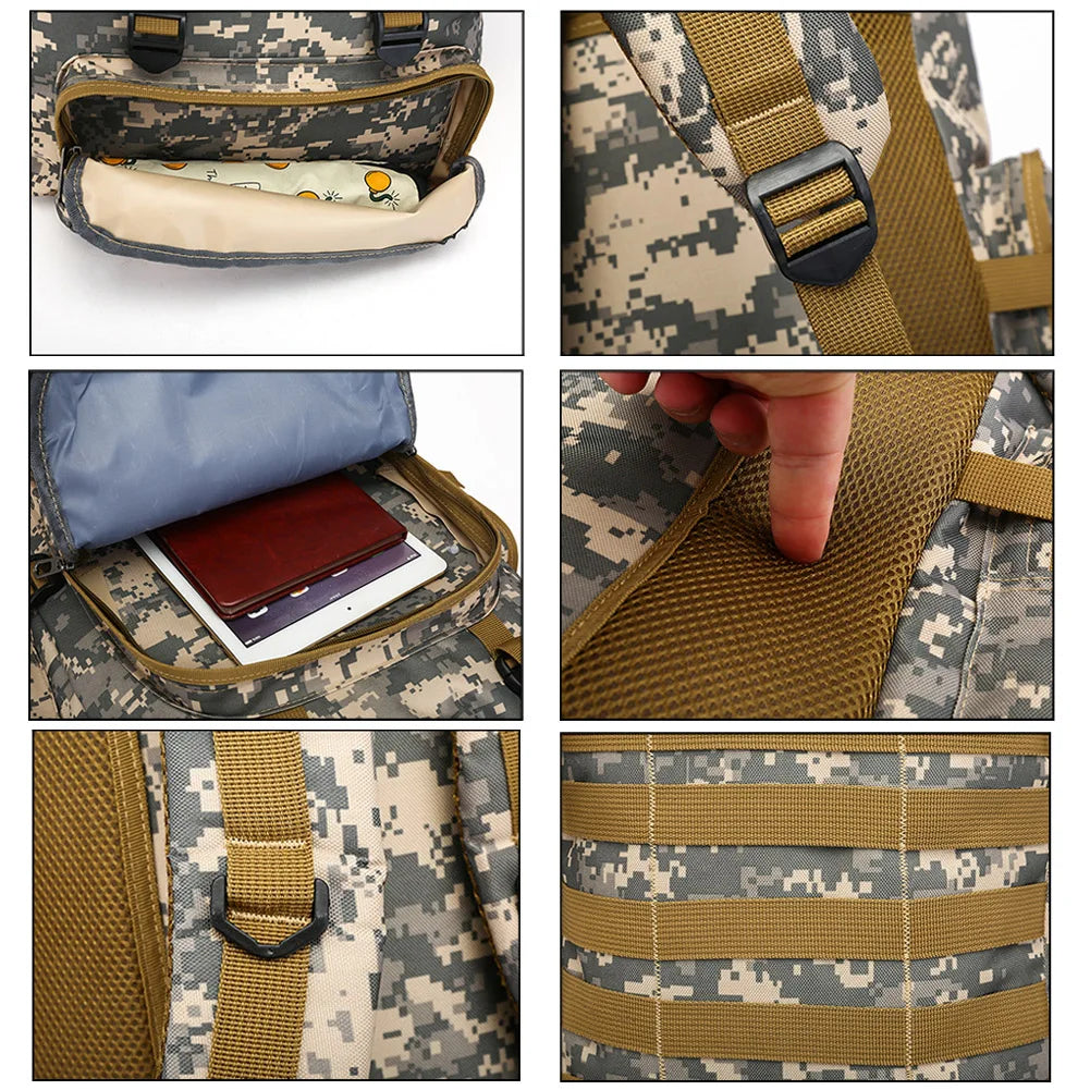 80L/600D Hiking Camping Backpack Mountaineering Bag Climb Bag Tactical Backpacks arge Backpack Waterproof Climbing Rucksack