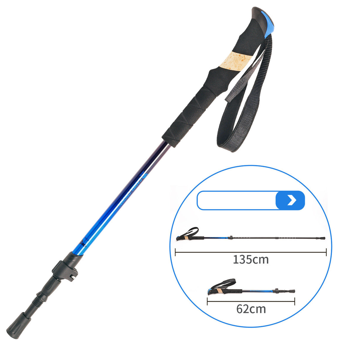 Outdoor Hiking Poles Tungsten Steel Tip Trekking Walking Stick