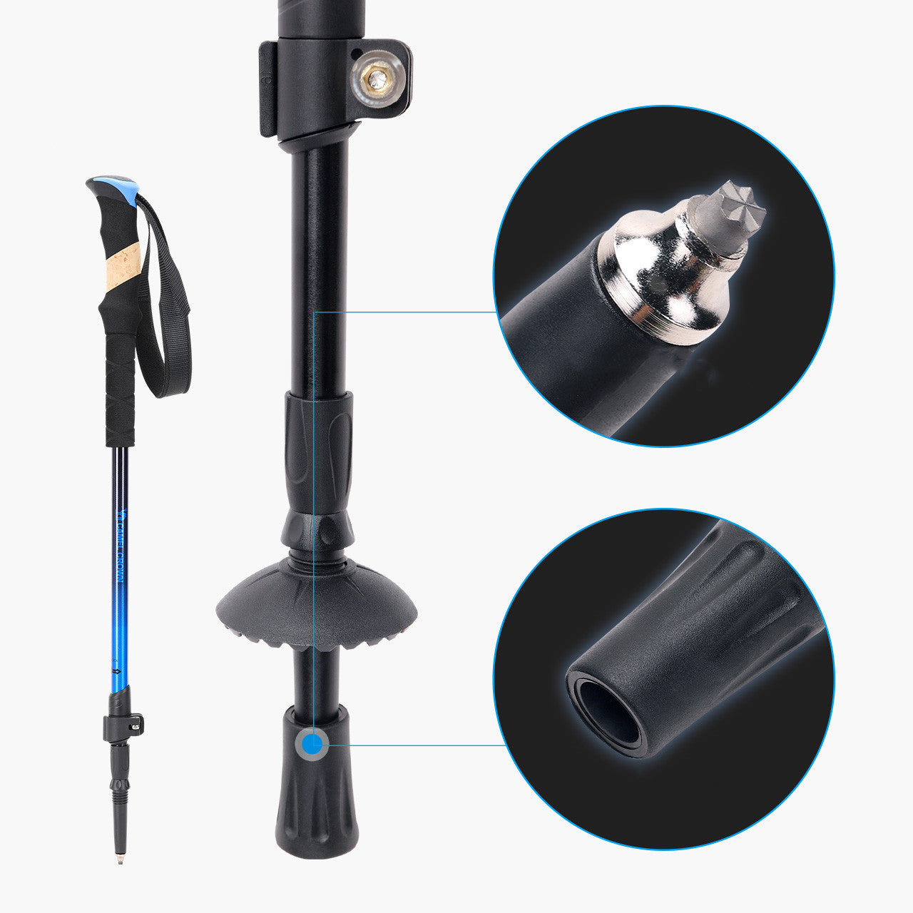 Outdoor Hiking Poles Tungsten Steel Tip Trekking Walking Stick