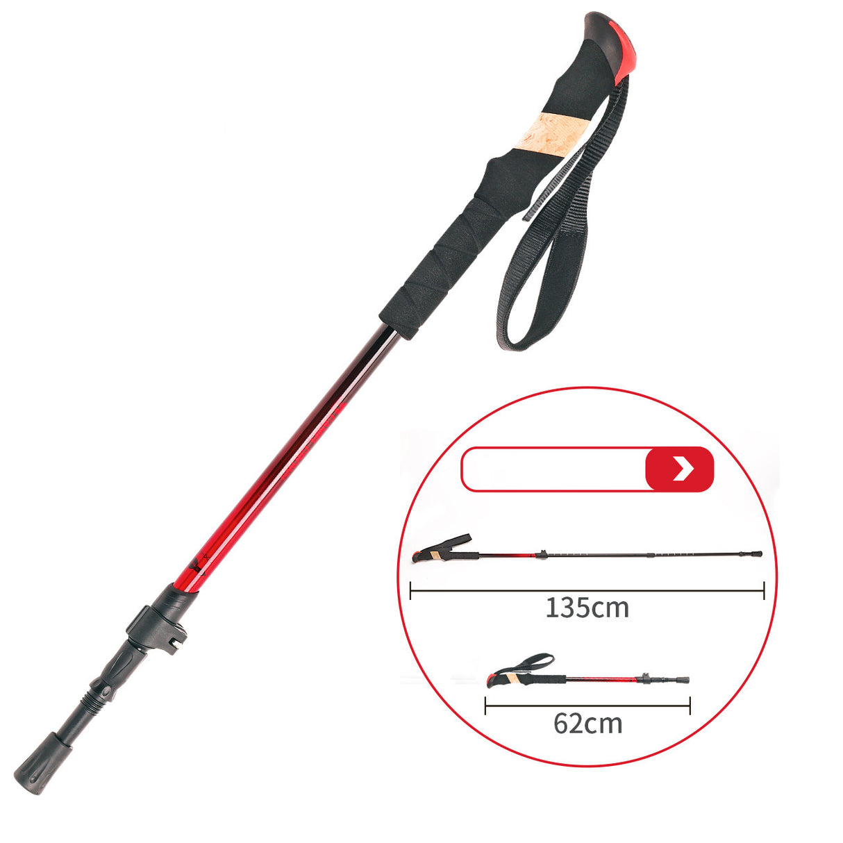 Outdoor Hiking Poles Tungsten Steel Tip Trekking Walking Stick