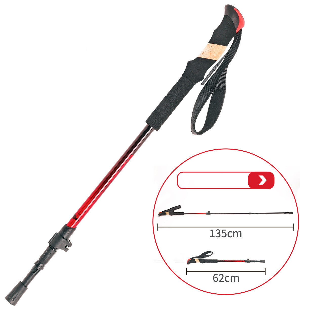 Outdoor Hiking Poles Tungsten Steel Tip Trekking Walking Stick