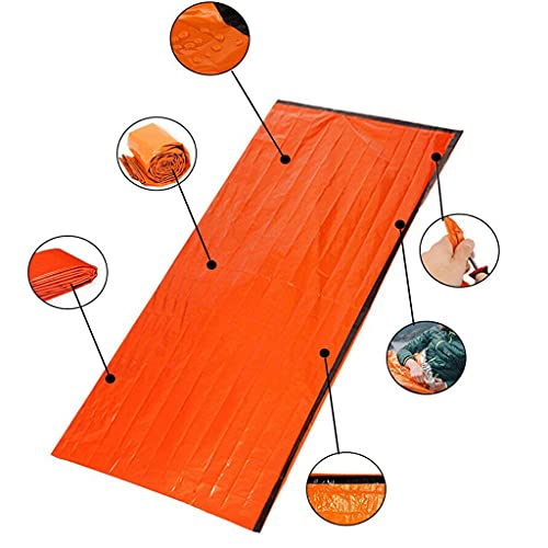 Emergency Sleeping Bag 2 Pack - Lightweight Survival Sleeping Bag Waterproof Thermal Bivy Sack Tent Portable Emergency Blanket Survival Gear for Camping Hiking Outdoor Adventure Activities (2 Pack)