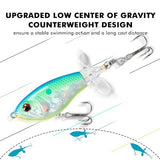 TRUSCEND Top Water Fishing Lures with BKK Hooks, Whopper for Freshwater or Saltwater, Floating Lure Bass Catfish Pike, Wobble Surface Bait Teasers Gifts Men