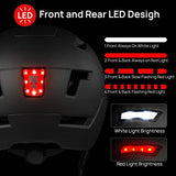 ILM Adult Bike Helmet with USB Rechargeable LED Front and Back Light Mountain&Road Bicycle Helmets for Men Women Removable Goggle Cycling Helmet E3-10L(Matte Black, Large/X-Large)