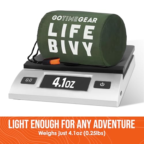 Go Time Gear Emergency Bivvy Bag - 2 Pack, Green - Survival Sleeping Bag for Adults - Lightweight Waterproof Bivy Sack & Emergency Blanket - Compact Camping & Backpacking Gear