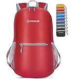 ZOMAKE Ultra Lightweight Hiking Backpack 20L, Packable Small Backpacks Water Resistant Daypack for Women Men(Bright Red)