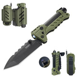 VIPERADE VAK6 Survival Multitool with Folding Knife, LED Flashlight, Pulse Ignition and Hand Crank Generator, Camping Multitool Knife Rechargeable Flashlight with Belt Sheath (Green)