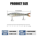 TRUSCEND Easy Catch Swimmax, Magic Noisy Turbulent Wiggling and Vibrating Actions for More Bites, Segmented Swimbait Jointed by Dyneema Strongest Fiber, Lifelike Fishing Lures for Relax Family Fishing