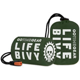 Go Time Gear Emergency Bivvy Bag - 2 Pack, Green - Survival Sleeping Bag for Adults - Lightweight Waterproof Bivy Sack & Emergency Blanket - Compact Camping & Backpacking Gear