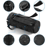 FRTKK Tactical MOLLE Water Bottle Pouch with Drawstring Open Top & Mesh Bottom, Military Water Bottle Holder Bag Sports Travel Hydration Carrier (Black-1 Pack)