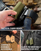 sayram Pocket Knife Flashlight Kydex Combo, Rechargeable Flashlight with Knife, EDC Flashlight Survival Knife Multitool with Pulse Ignition for Outdoor Survival (Black)