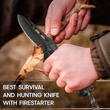 Pocket Knife for Men - Spring Assisted Knife with Fire Starter Whistle Paracord Handle - Tactical Folding Blade - Best for Survival Hiking Hunting Camping - Birthday Gifts Idea for Dad Husband 6772