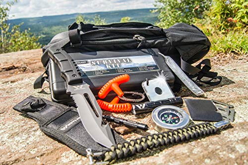 Weyland Ultimate Survival Kit – 11-in-1 Outdoor Gear with Survival Knife, Fire Starter, Compass, Multitool, Paracord Bracelet, & Case for Camping, Hiking, Emergency Preparedness