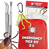 Mega Tick Kit Removal 50pcs Remover Tools for Humans and Dogs - Hiking Gear Tick Puller and Tweezers - First aid kit (1 Set)