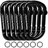 6PCS Carabiner Clip - Heavy Duty Iron Carabiners 800lbs Carabeaner D Ring Shape,Key Chain Clip Hook,Keychain Clip,Multipurpose for Camping, Hiking,Backpacking or Other Outdoor Activities, Black.