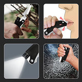 WELESHEI Led Mini Flashlight 6-in-1 Utility Folding Pocket Knife with Bottle Opener Glass Breaker Buckle Whistling Multi-Function Emergency Tool for Hiking Survival Camping Hunting