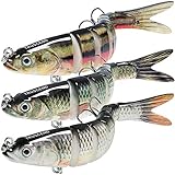 TRUSCEND Easy Catch Swimmax, Magic Noisy Turbulent Wiggling and Vibrating Actions for More Bites, Segmented Swimbait Jointed by Dyneema Strongest Fiber, Lifelike Fishing Lures for Relax Family Fishing