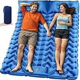 Oramoose Sleeping Pad for Camping 2 Person, Double Camping Pad with Built-in Foot Pump and Pillow, Inflatable 4in Extra-Thick Ultralight Air Mattress for Backpacking, Hiking, Travel, Tent, Car, Gift