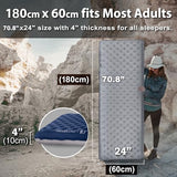 TREKOLOGY Camping Sleeping Pad – Ultra-Lightweight, 4" Thick Camping Mat with 7.2 R-Value for All Seasons – Compact, Durable & Waterproof – Ideal for Backpacking, Hiking, and Outdoor Adventures UL R7