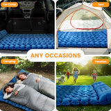 Oramoose Sleeping Pad for Camping 2 Person, Double Camping Pad with Built-in Foot Pump and Pillow, Inflatable 4in Extra-Thick Ultralight Air Mattress for Backpacking, Hiking, Travel, Tent, Car, Gift