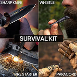 Pocket Knife for Men - Spring Assisted Knife with Fire Starter Whistle Paracord Handle - Tactical Folding Blade - Best for Survival Hiking Hunting Camping - Birthday Gifts Idea for Dad Husband 6772