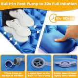 Oramoose Sleeping Pad for Camping 2 Person, Double Camping Pad with Built-in Foot Pump and Pillow, Inflatable 4in Extra-Thick Ultralight Air Mattress for Backpacking, Hiking, Travel, Tent, Car, Gift