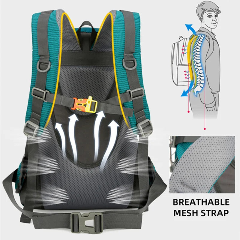 Waterproof Camping Backpack Outdoor Travel Hiking Trekking Climbing Cycling Shoulder Bag Large Capacity Women Men Sport Rucksack